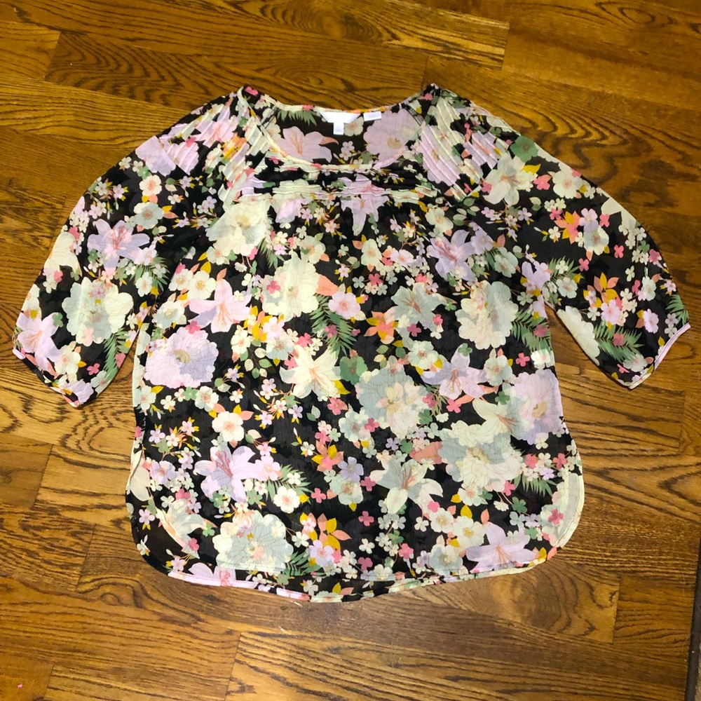 Lauren Conrad Sheer Floral Blouse
